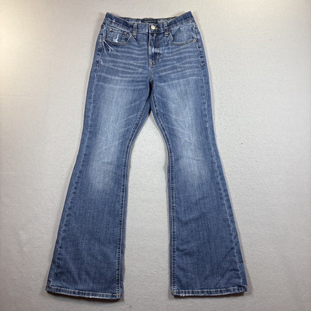 Aeropostale High-Rise Flare Leg Jeans Women's Size 6 Medium Wash Denim 5 Pocket